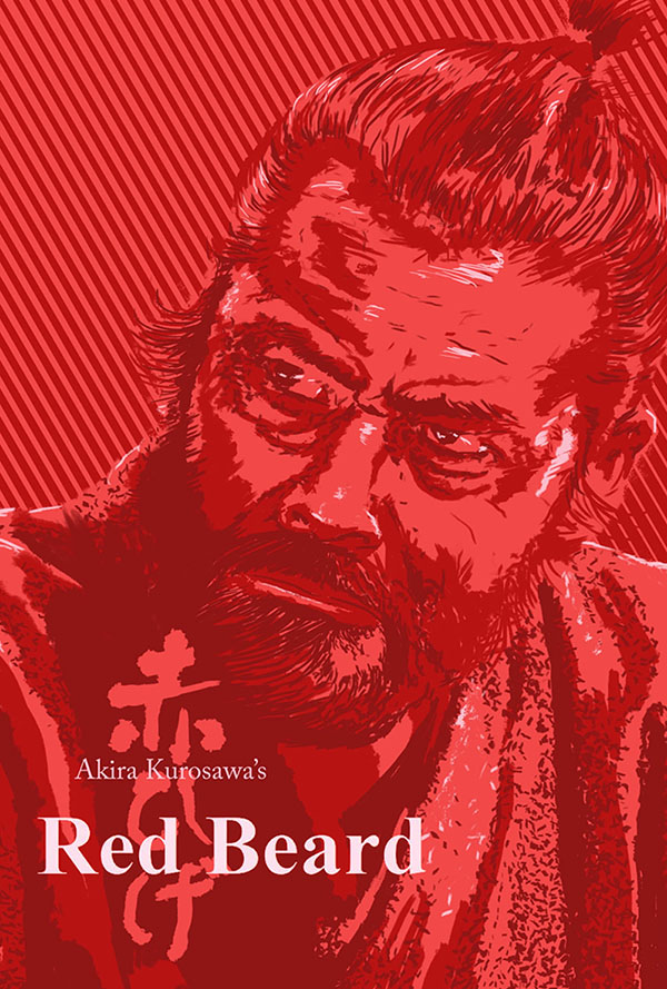 Red Beard movie poster for when it played the Pittsburgh Japanese Film Festival